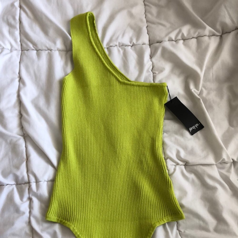 Nasty Gal one shoulder ribbed bodysuit